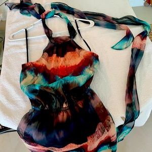 Beautiful Polyester Bebe dress. Extra Small. Can dress it up or wear casual.